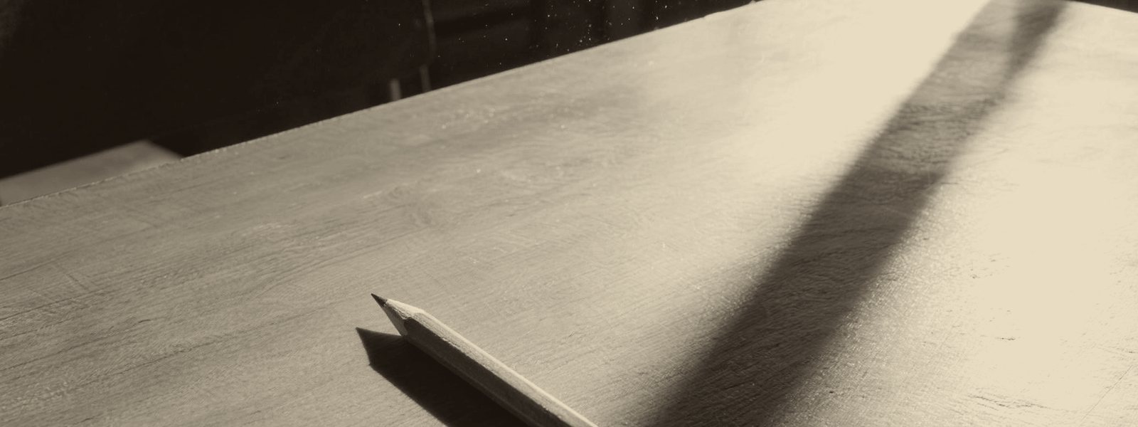 A desk with a pencil, from the ETG GP September Intensive art bank