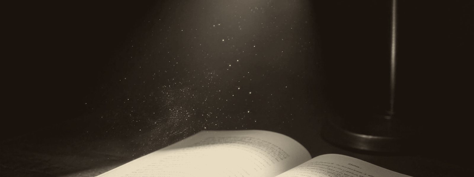 A desk lamp over an open book, from the ETG GP September Intensive art bank
